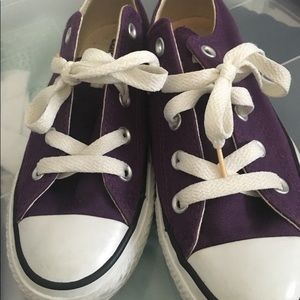 Purple converse shoes